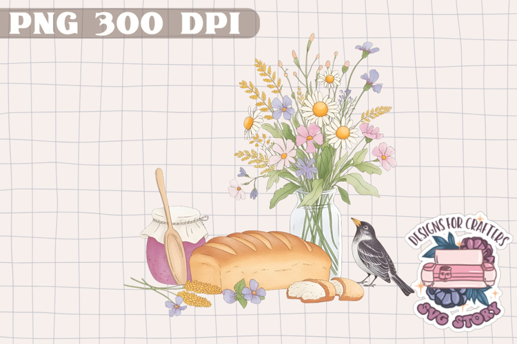 Watercolor Delicate Cottage core Summer Clipart PNG