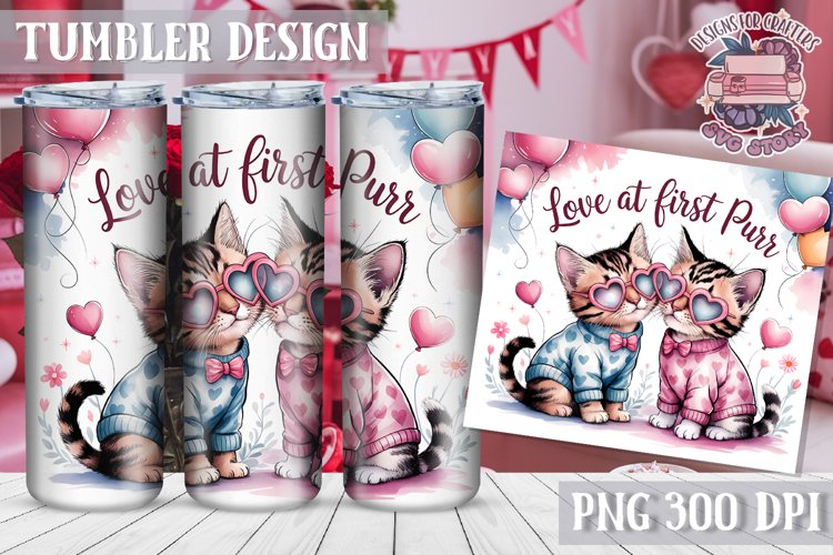 Sublimation Tumbler WRAP Love Design Quote Watercolor Animal