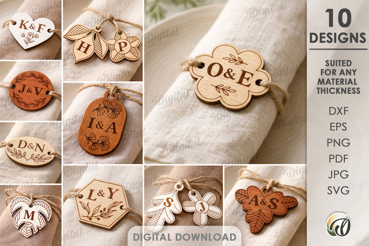 Personalized Tags Bundle Laser Cut. Engraved Name Tag SVG