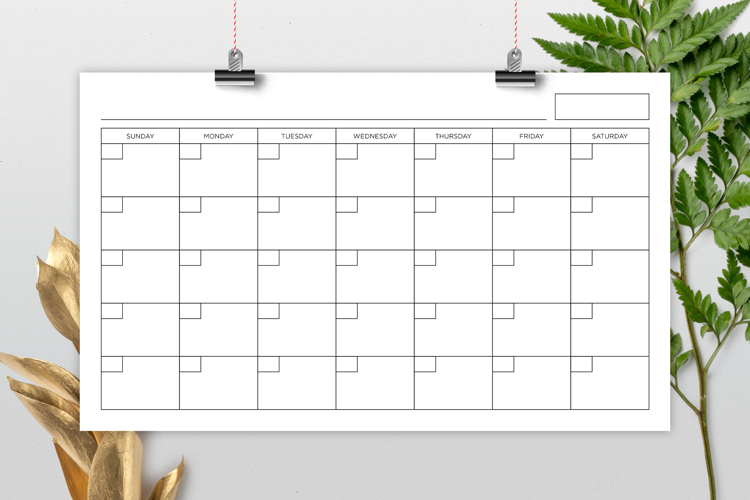 8.5x14 Inch Blank Calendar Template