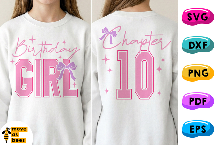 10th Birthday Girl SVG, PNG, Chapter 10, Birthday Girl Shirt