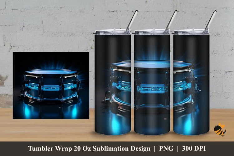 Cool Drum Tumbler Wrap Sublimation Design 3