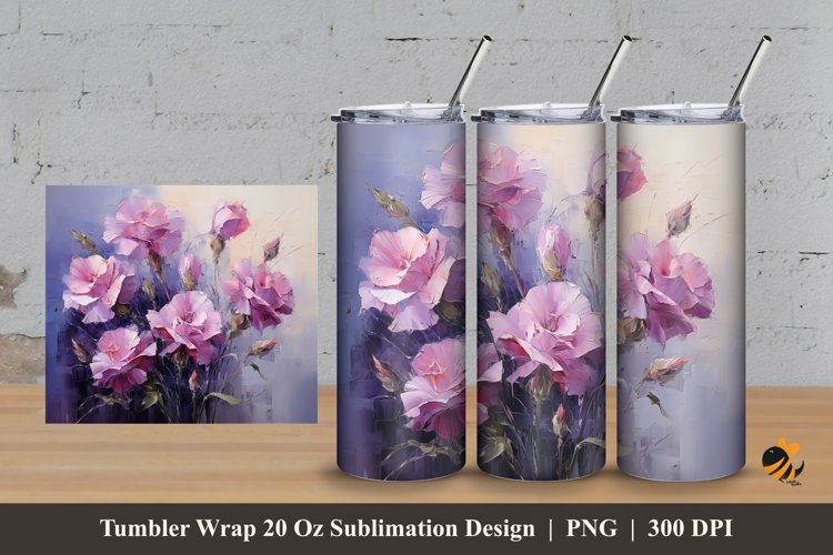 Purple Love Tumbler Wrap Sublimation Design 3 example image 1