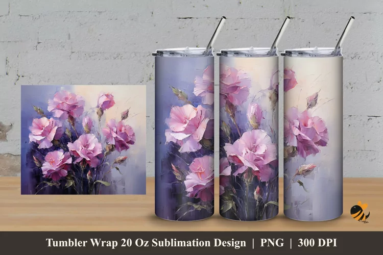 Purple Love Tumbler Wrap Sublimation Design 3