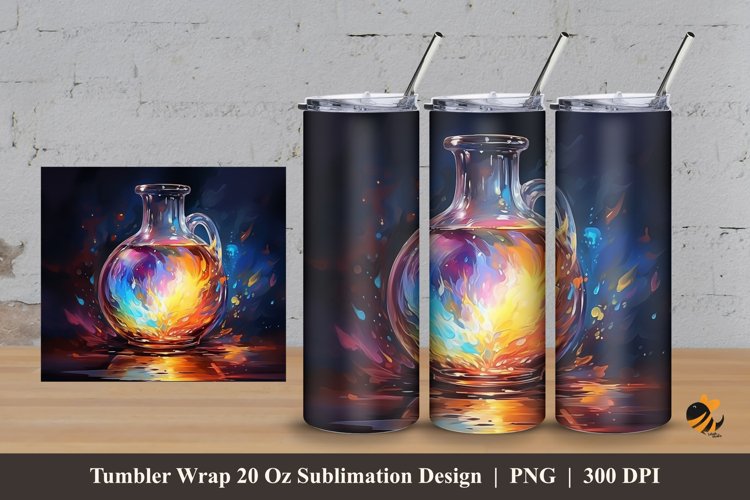 Wonderful Bottle Tumbler Wrap Sublimation Design 3 example image 1