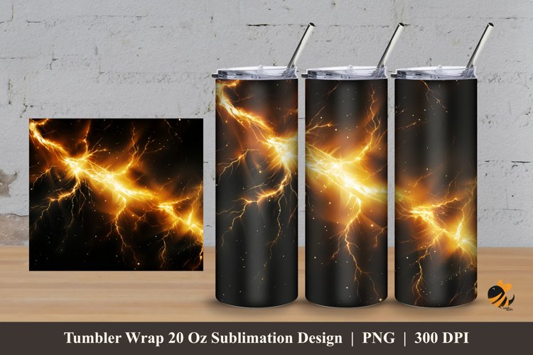Thunder Tumbler Wrap Sublimation Design 3
