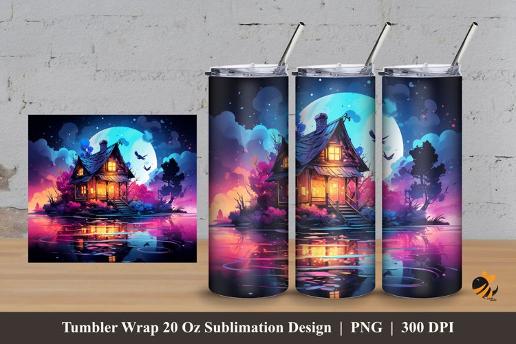 Dwarf House Tumbler Wrap Sublimation Design 3