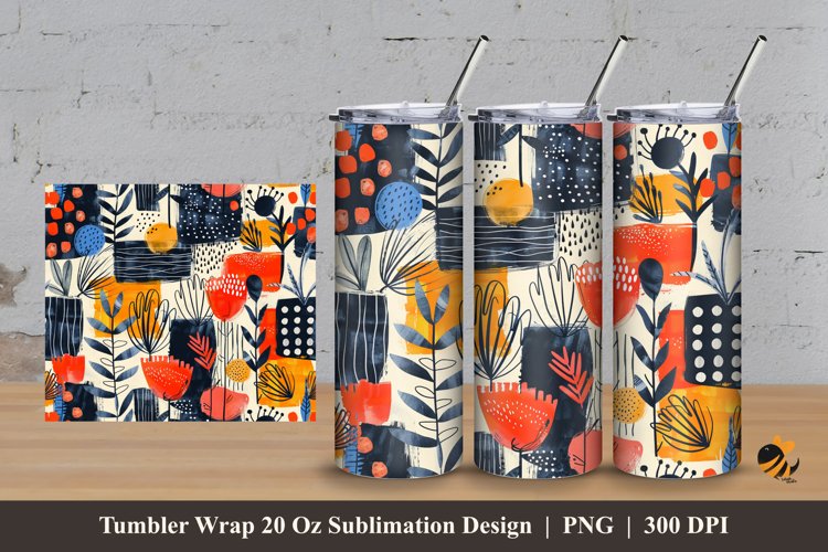 Cute Kids Abstract Tumbler Wrap Sublimation Design 3