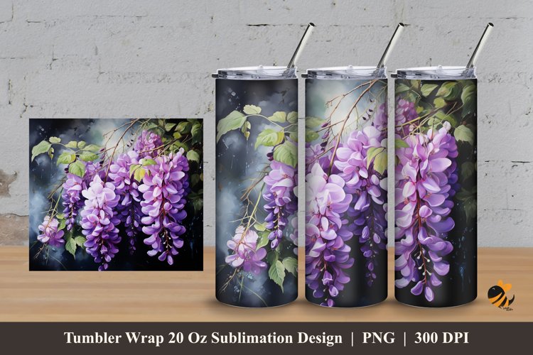 Garden Feel Tumbler Wrap Sublimation Design 3 example image 1