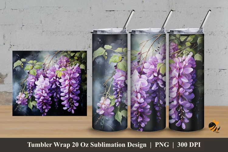 Garden Feel Tumbler Wrap Sublimation Design 3