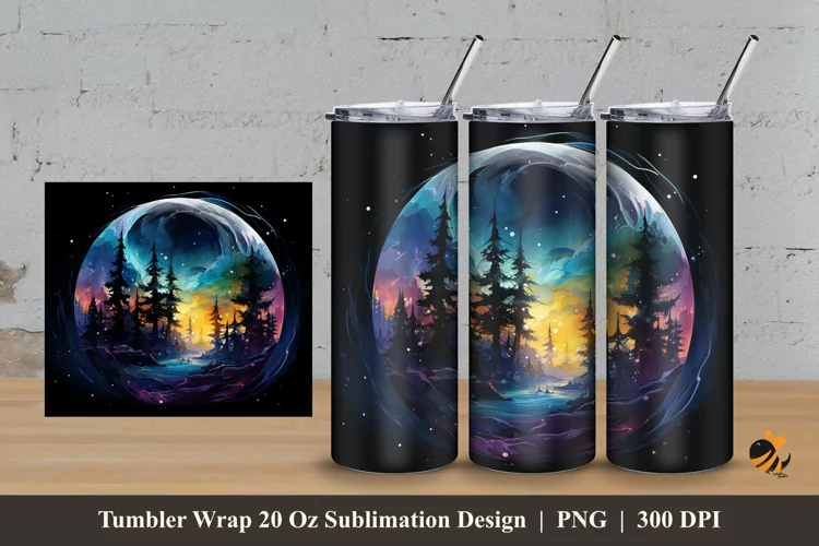 Fantasy Forest Tumbler Wrap Sublimation Design 3