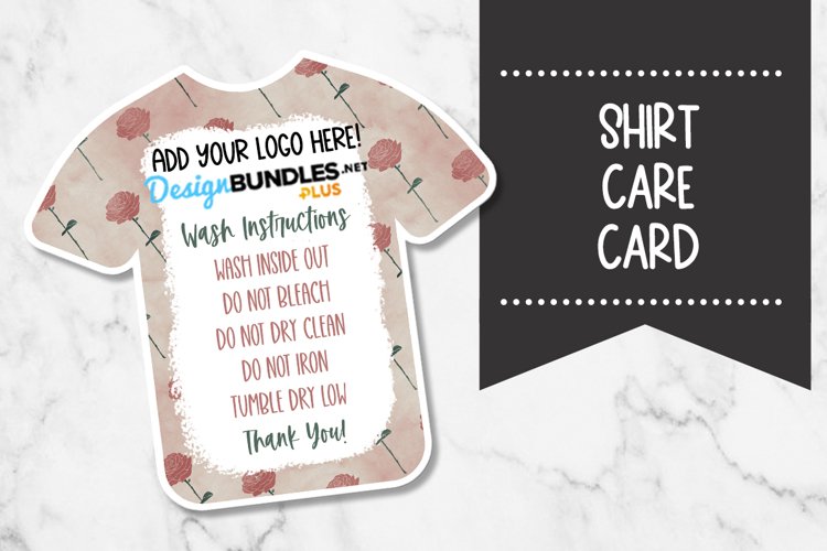 Roses Shirt Care Card example image 1