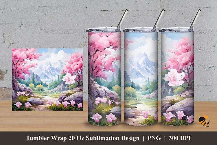 Big Trees Tumbler Wrap Sublimation Design 3
