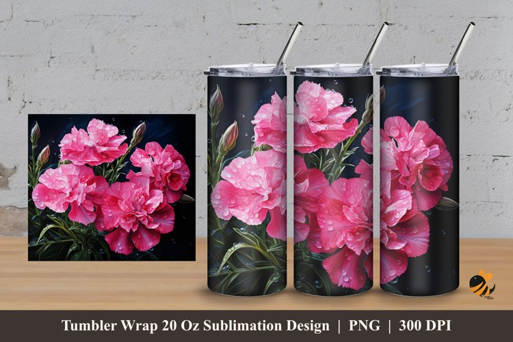 Sweet Flowers Tumbler Wrap Sublimation Design 3 example image 1