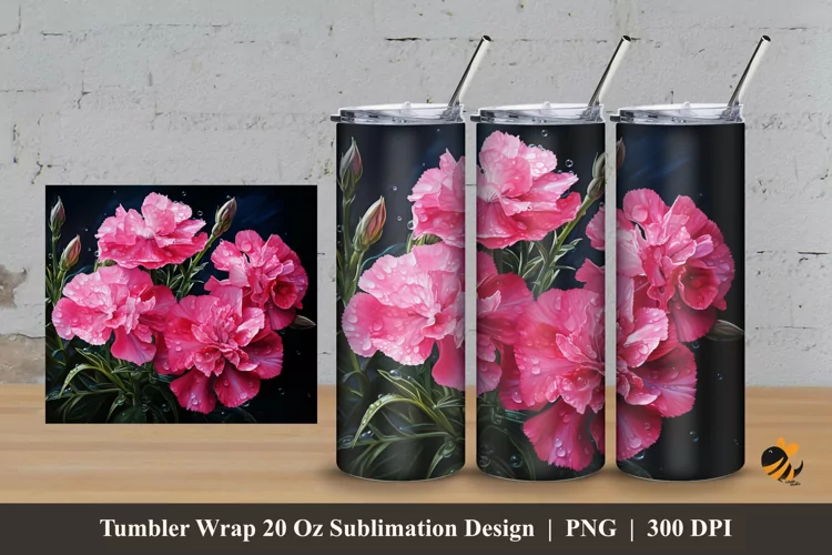 Sweet Flowers Tumbler Wrap Sublimation Design 3