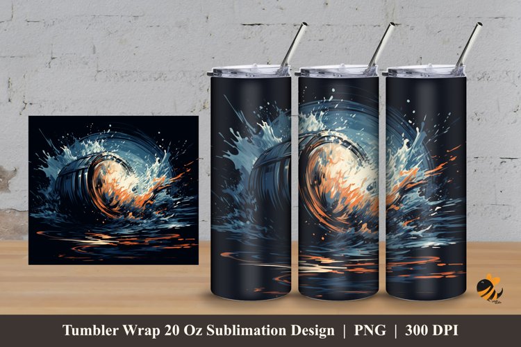 Barrel Effect Tumbler Wrap Sublimation Design 3