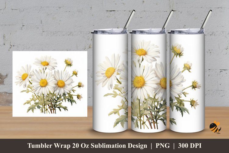 Aster Plant Tumbler Wrap Sublimation Design 3