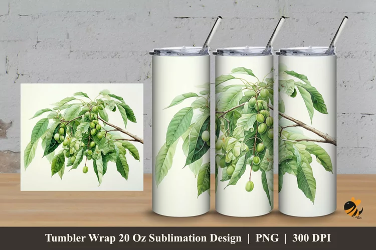 Vinergarliptus Plant Tumbler Wrap Sublimation Design 3
