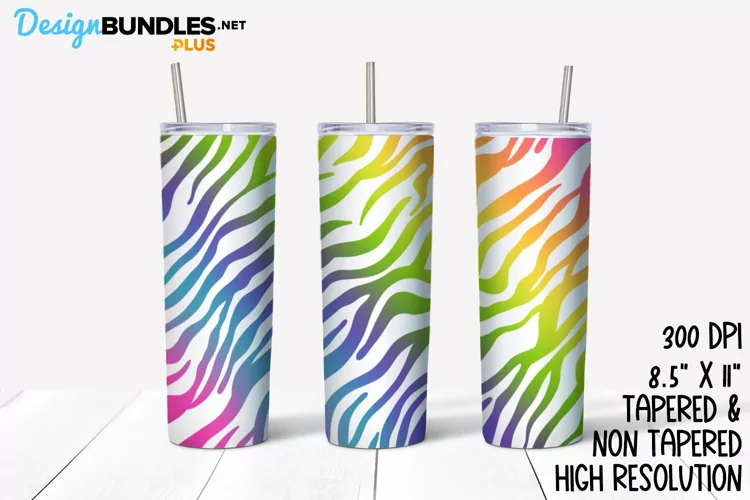 Rainbow Zebra Print Tumbler