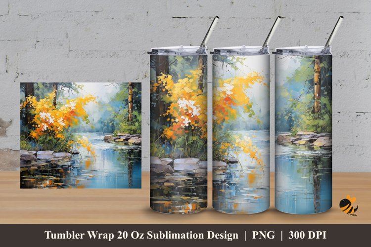 Nature Harmony Tumbler Wrap Sublimation Design 3