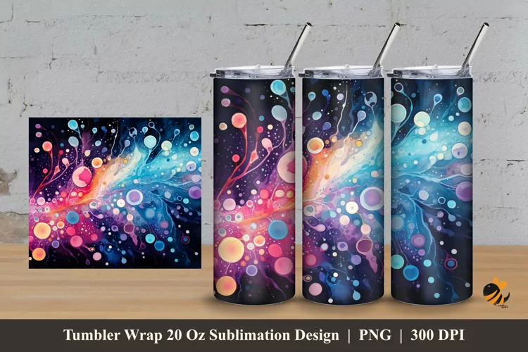Beauty Mixed Color Tumbler Wrap Sublimation Design 3