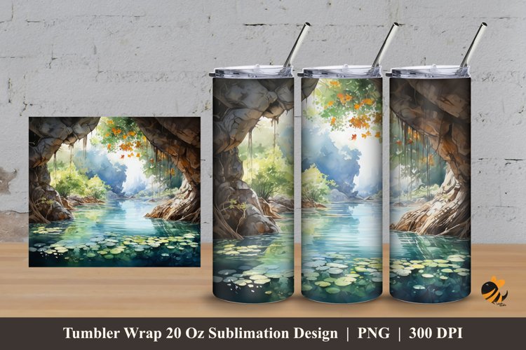Turtle Lake Tumbler Wrap Sublimation Design 3