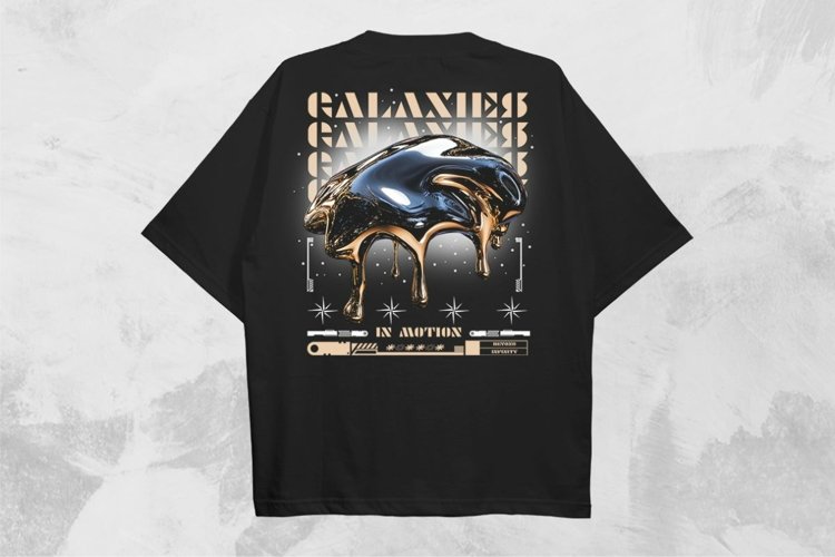 Galaxies in Motion Streetwear PNG T-shirt Design example image 1