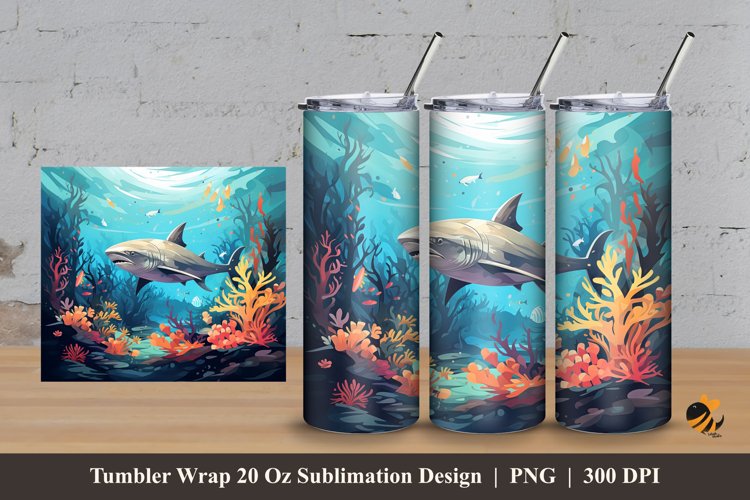 Sea Animals Tumbler Wrap Sublimation Design 3