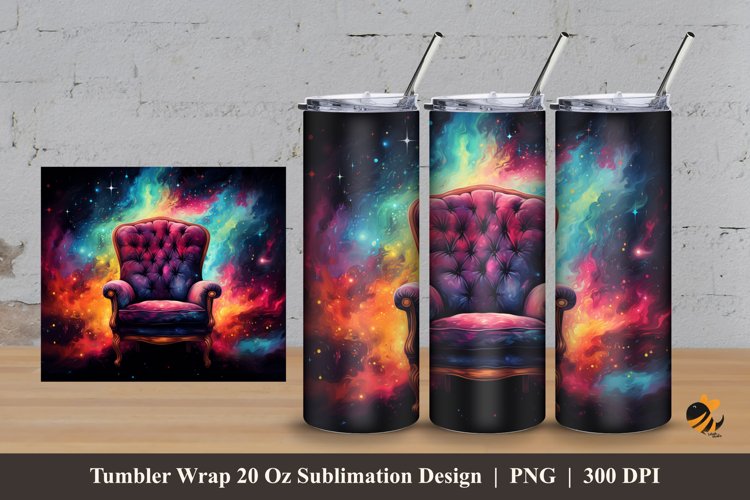 Fantasy Chair Tumbler Wrap Sublimation Design 3 example image 1