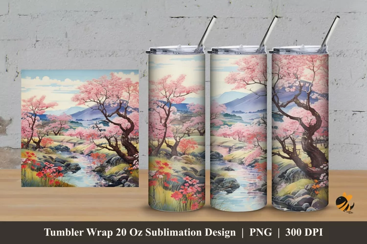 Beautiful Nature View Tumbler Wrap Sublimation Design 3