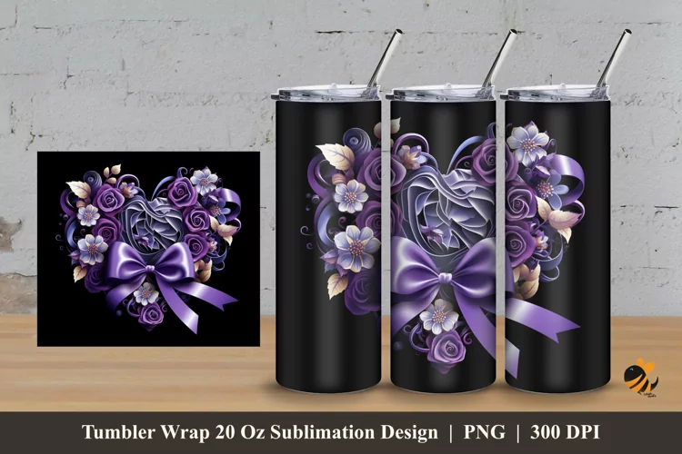 Luxury Rose Tumbler Wrap Sublimation Design 3