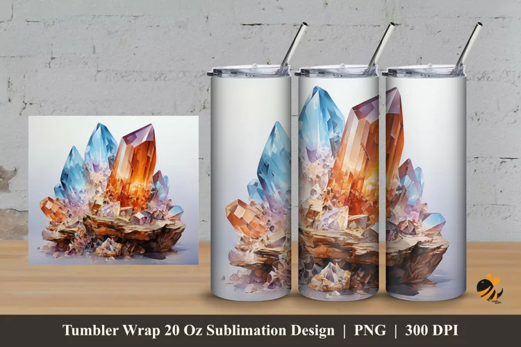 Diamond Stone Tumbler Wrap Sublimation Design 3