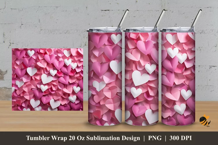 Affection Love Tumbler Wrap Sublimation Design 3
