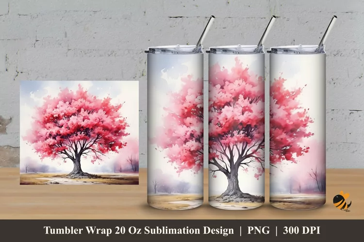 Fantastic Flowers Tumbler Wrap Sublimation Design 3