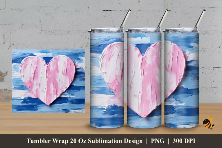 Painting Oil Love Tumbler Wrap Sublimation Design 3
