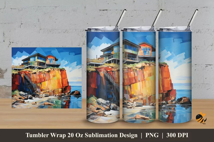 Painting Flats House Tumbler Wrap Sublimation Design 3