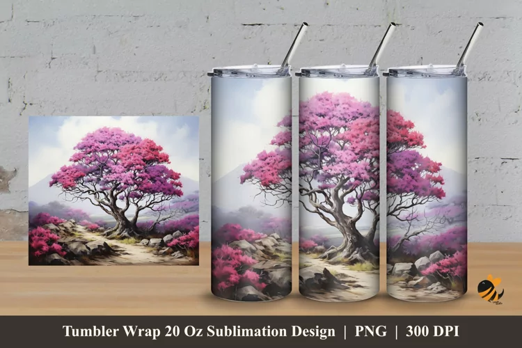 Light Tree Tumbler Wrap Sublimation Design 3