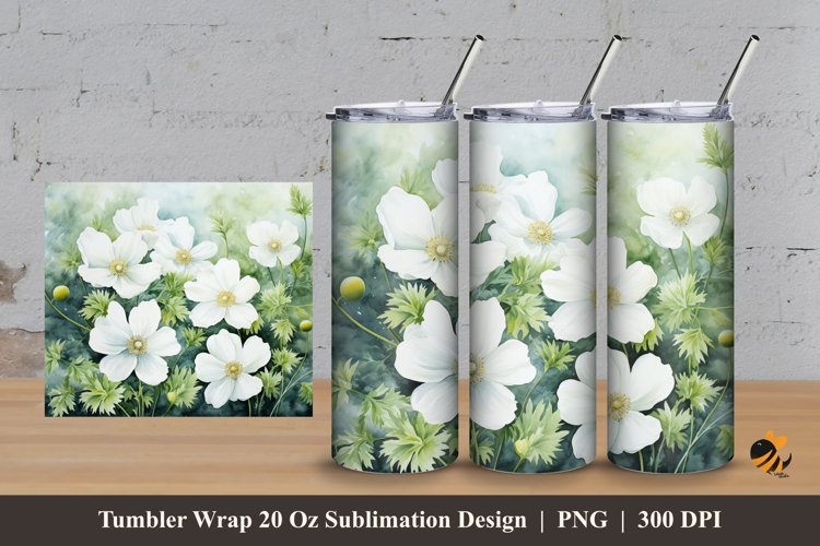 Edelweiss Flower Tumbler Wrap Sublimation Design 3