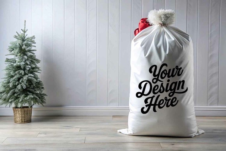 Christmas Santa Sack Mockup - Christmas Template JPG File