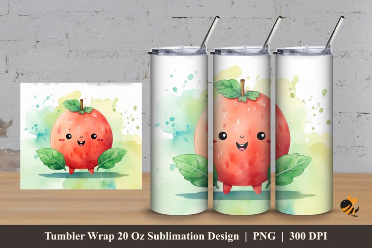 Cute Red Tumbler Wrap Sublimation Design 3 example image 1