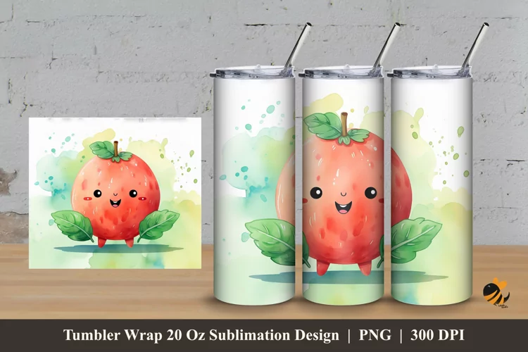 Cute Red Tumbler Wrap Sublimation Design 3