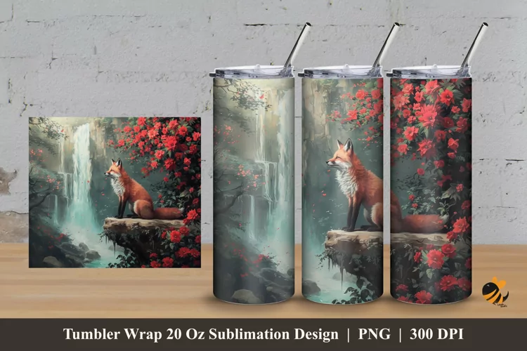 Wolf Nature Tumbler Wrap Sublimation Design 3