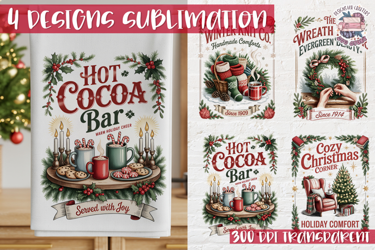 Christmas Vintage Quote Clipart PNG Sublimation 4 Design