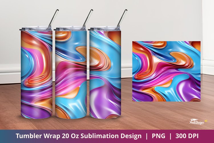 Acrylic Liquid Tumbler Wrap Sublimation 3 example image 1