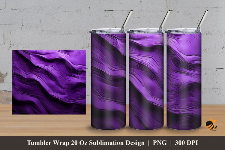 Neon Purple Tumbler Wrap Sublimation Design 3 example image 1