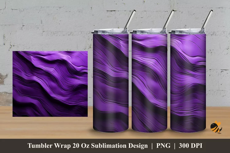 Neon Purple Tumbler Wrap Sublimation Design 3