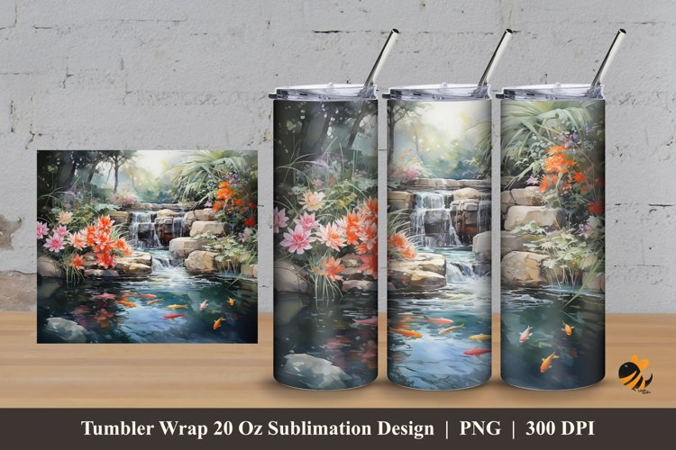 Large Ponds Tumbler Wrap Sublimation Design 3