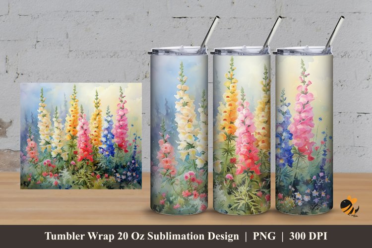 Beautiful Bloom Tumbler Wrap Sublimation Design 3