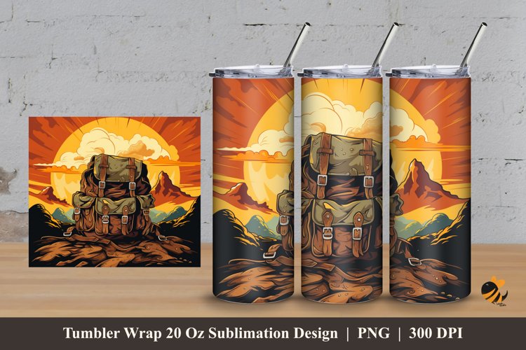 World War Bag Tumbler Wrap Sublimation Design 3 example image 1