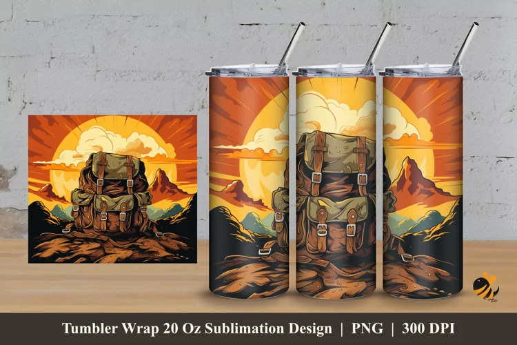 World War Bag Tumbler Wrap Sublimation Design 3